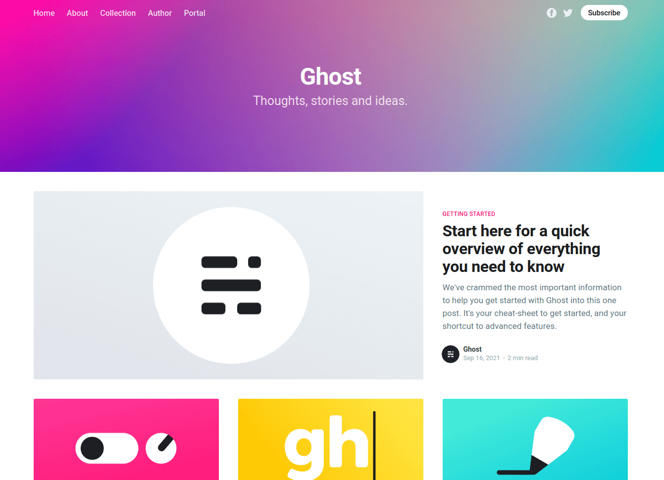 Ghost Casper homepage