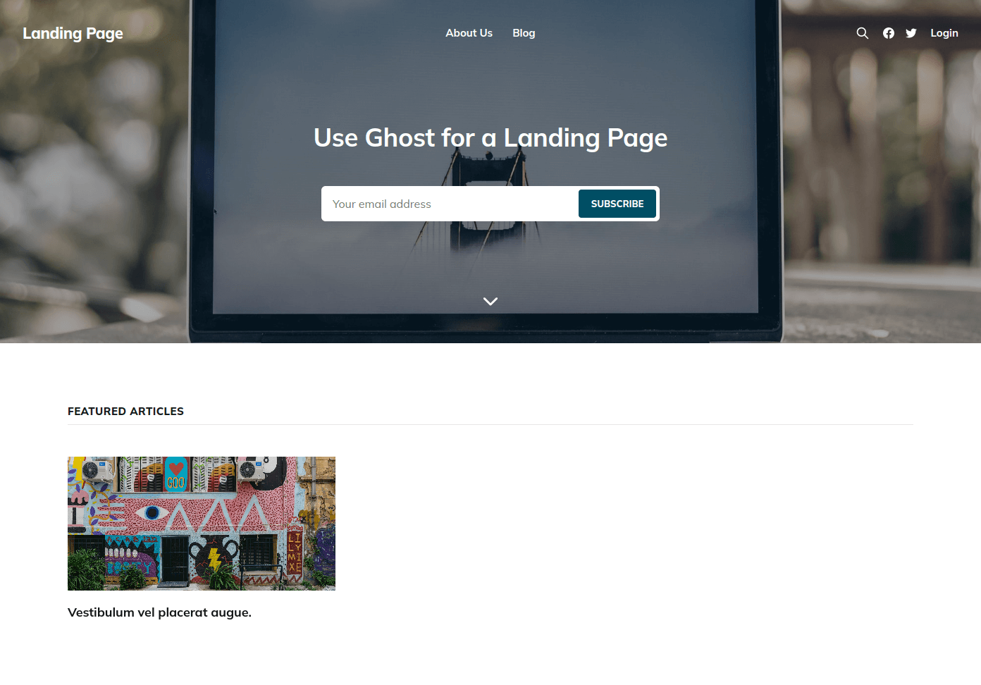 Ghost Landing Page Partially Done