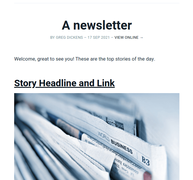 Email newsletter sent with Ghost