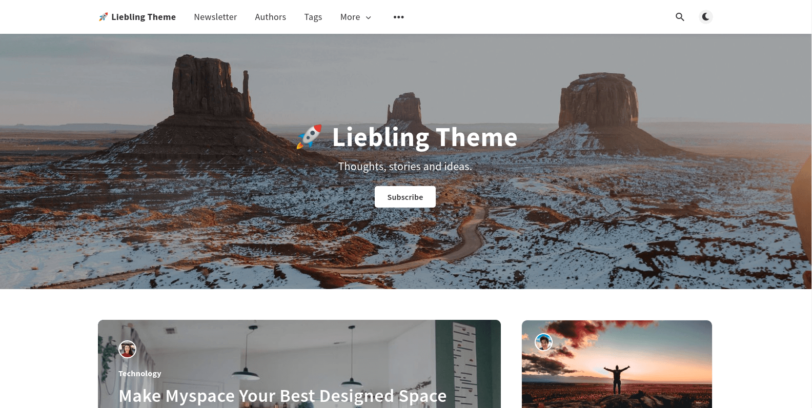 Liebling Free Ghost Theme Screenshot