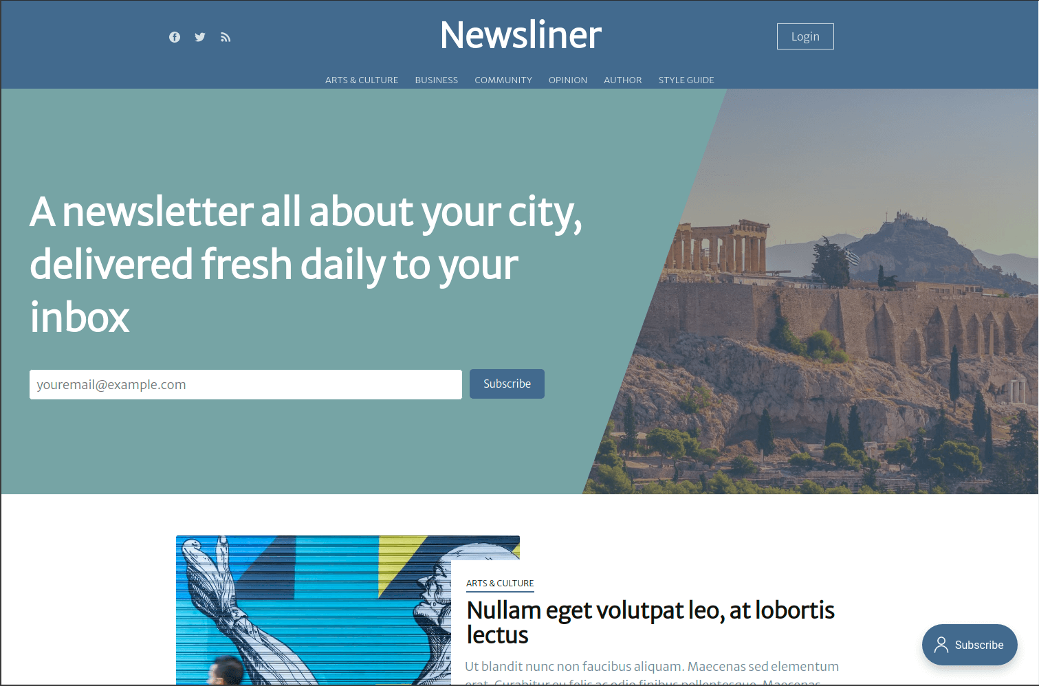 Newsliner Free Ghost Theme Screenshot