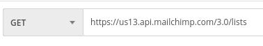 Postman Mailchimp lists endpoint