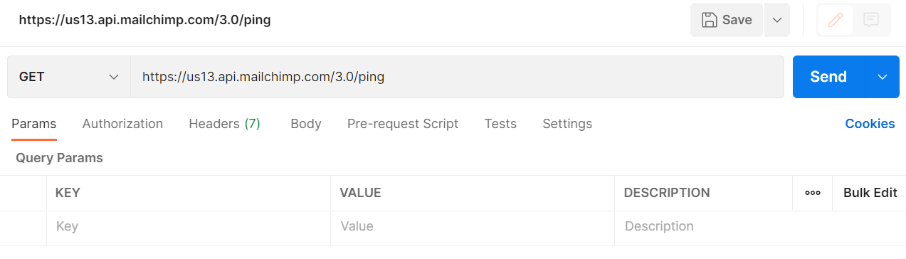 Postman Mailchimp ping